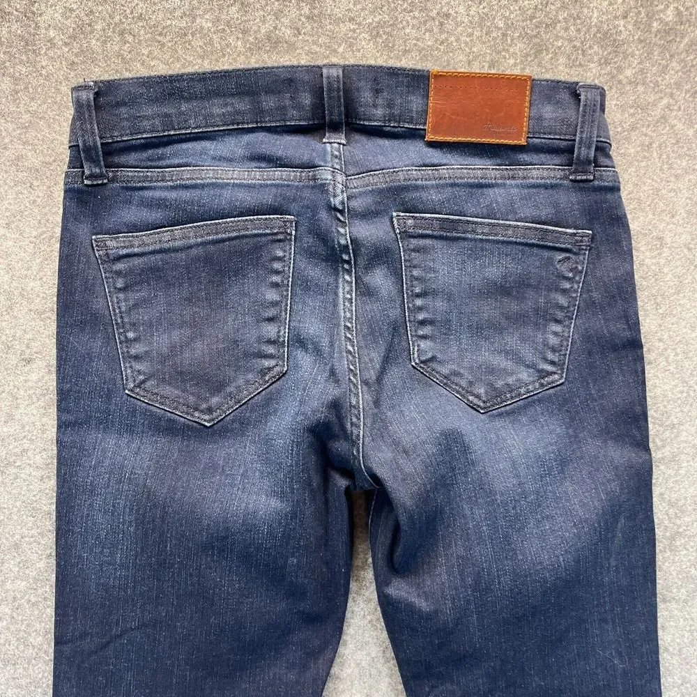 Madewell Jeans Women's 26 Skinny Skinny Dark Blue‎ Stretch Denim Ankle Zip